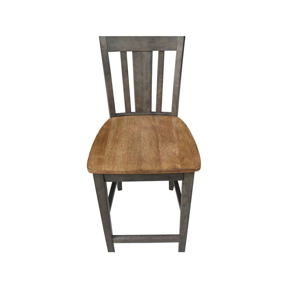 International Concepts - San Remo Counter Height Stool - 24inSH in Hickory/Washed Coal Finish - S45-102 veiw 10