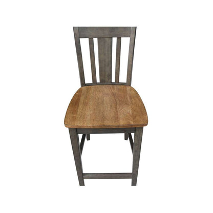 International Concepts - San Remo Counter Height Stool - 24inSH in Hickory/Washed Coal Finish - S45-102 veiw 10