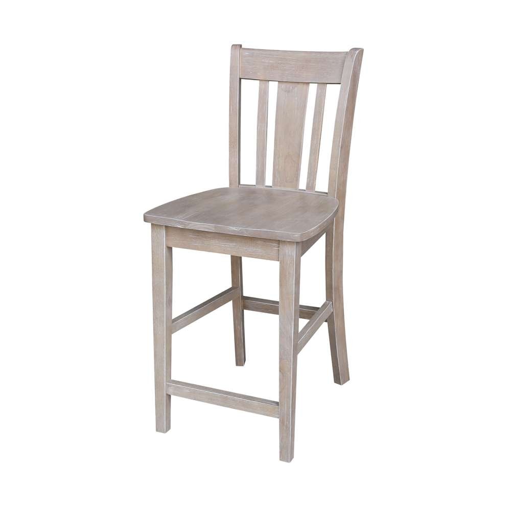 International Concepts - San Remo Counter Height Stool - 24inSH in Washed Gray Taupe Finish - S09-102 veiw 1
