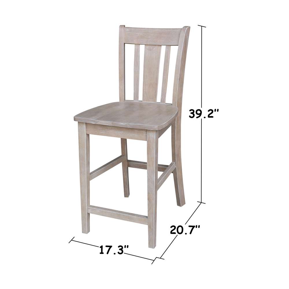 International Concepts - San Remo Counter Height Stool - 24inSH in Washed Gray Taupe Finish - S09-102 veiw 3