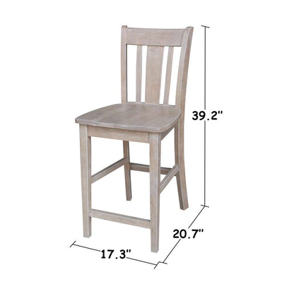 International Concepts - San Remo Counter Height Stool - 24inSH in Washed Gray Taupe Finish - S09-102 veiw 3