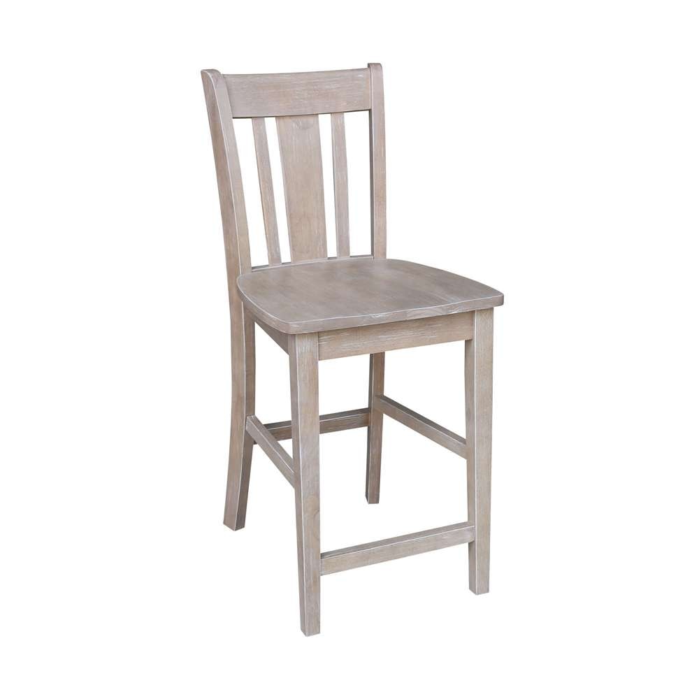 International Concepts - San Remo Counter Height Stool - 24inSH in Washed Gray Taupe Finish - S09-102 veiw 4