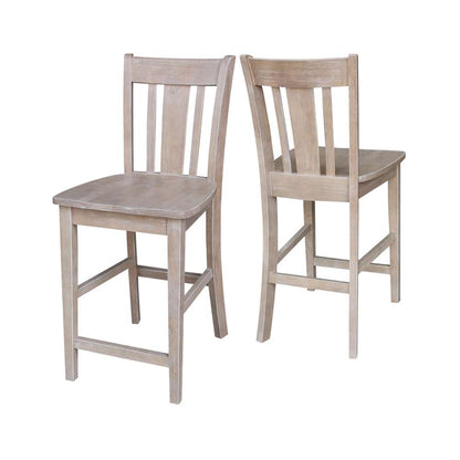 International Concepts - San Remo Counter Height Stool - 24inSH in Washed Gray Taupe Finish - S09-102 veiw 5
