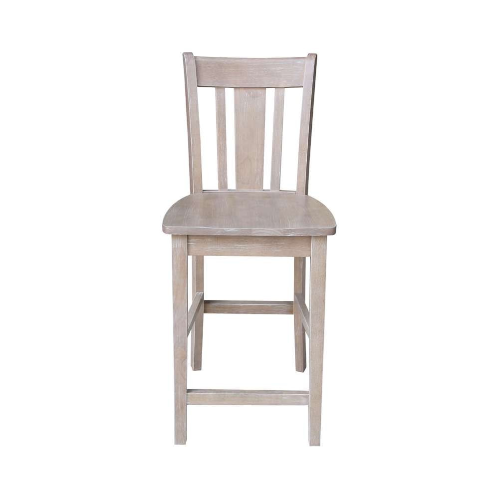 International Concepts - San Remo Counter Height Stool - 24inSH in Washed Gray Taupe Finish - S09-102 veiw 6