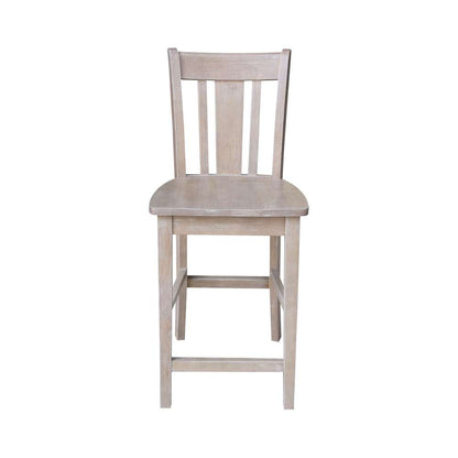 International Concepts - San Remo Counter Height Stool - 24inSH in Washed Gray Taupe Finish - S09-102 veiw 6