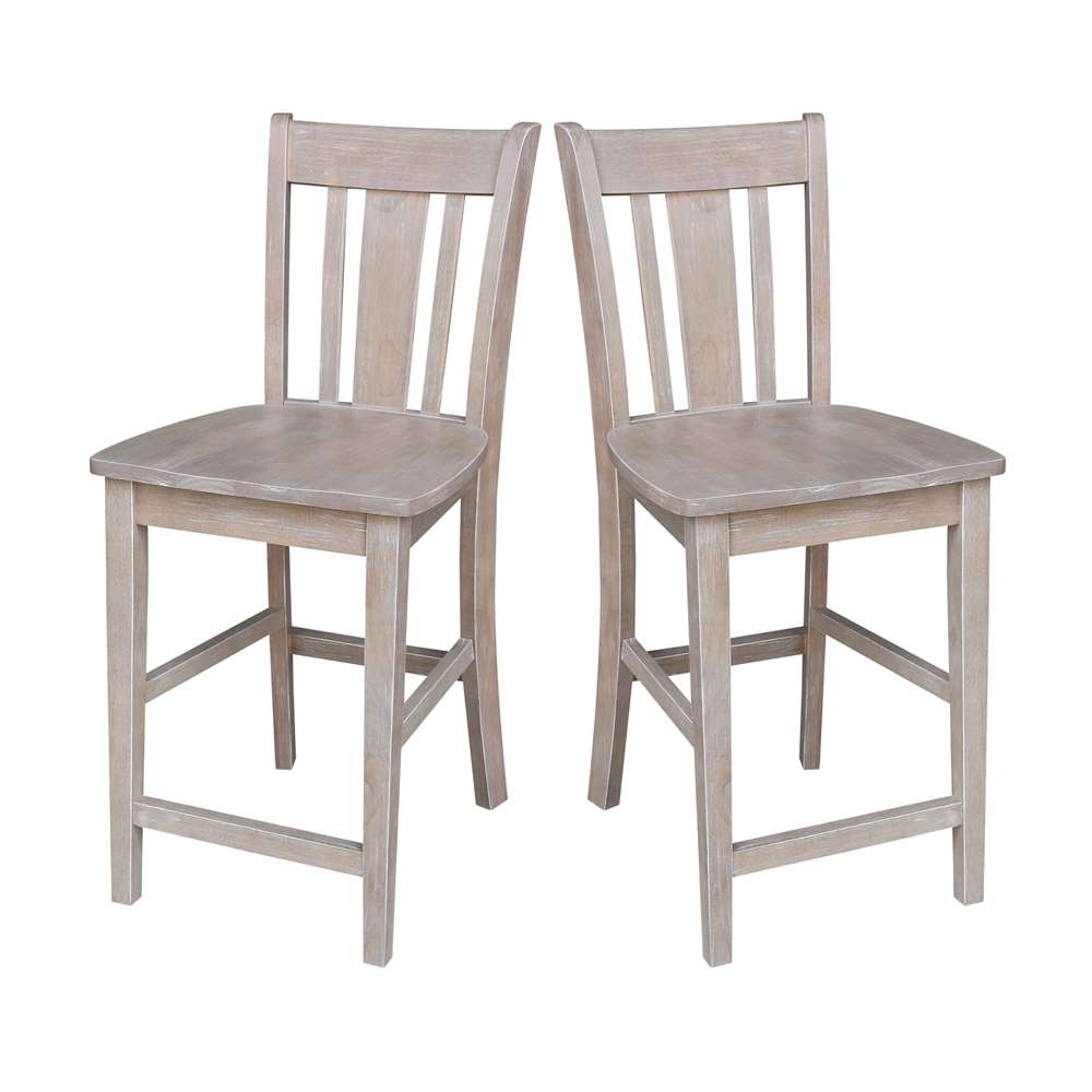 International Concepts - San Remo Counter Height Stool - 24inSH in Washed Gray Taupe Finish - S09-102 veiw 8