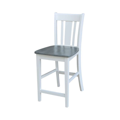 International Concepts - San Remo Counter Height Stool - 24inSH in White/Heather Gray Finish - S05-102 veiw 1
