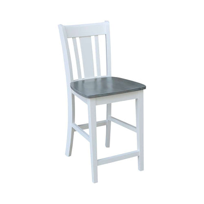 International Concepts - San Remo Counter Height Stool - 24inSH in White/Heather Gray Finish - S05-102 veiw 4