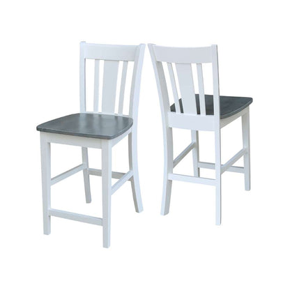 International Concepts - San Remo Counter Height Stool - 24inSH in White/Heather Gray Finish - S05-102 veiw 5