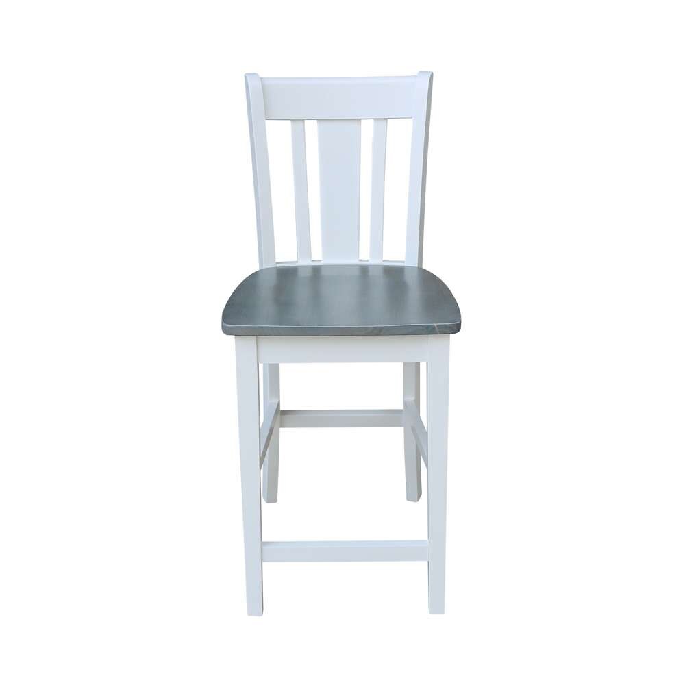 International Concepts - San Remo Counter Height Stool - 24inSH in White/Heather Gray Finish - S05-102 veiw 6