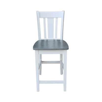 International Concepts - San Remo Counter Height Stool - 24inSH in White/Heather Gray Finish - S05-102 veiw 6
