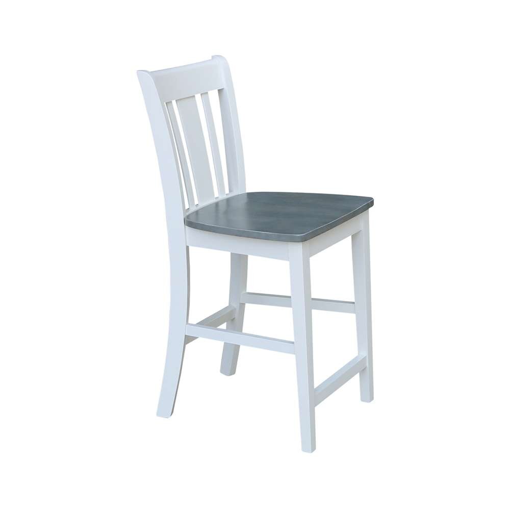 International Concepts - San Remo Counter Height Stool - 24inSH in White/Heather Gray Finish - S05-102 veiw 7