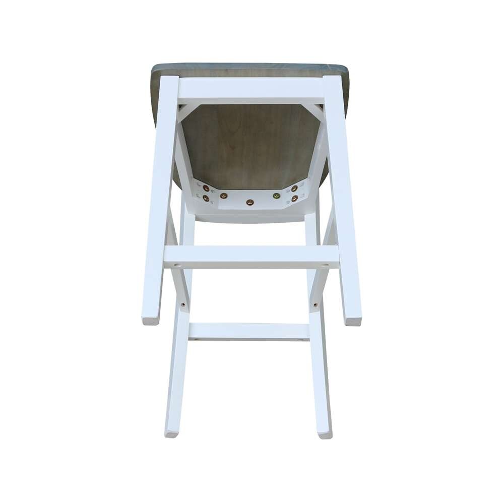 International Concepts - San Remo Counter Height Stool - 24inSH in White/Heather Gray Finish - S05-102 veiw 8