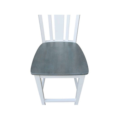 International Concepts - San Remo Counter Height Stool - 24inSH in White/Heather Gray Finish - S05-102 veiw 9