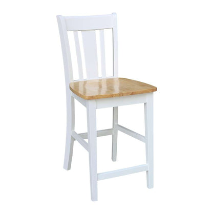 International Concepts - San Remo Counter Height Stool - 24inSH in White/Natural Finish - S02-102 veiw 4