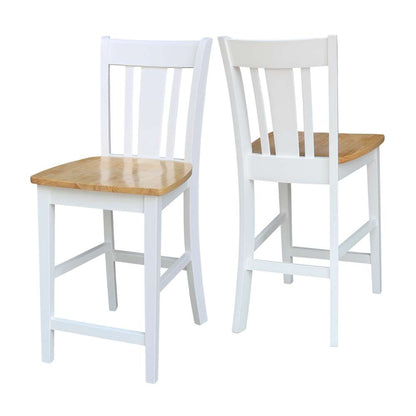 International Concepts - San Remo Counter Height Stool - 24inSH in White/Natural Finish - S02-102 veiw 5