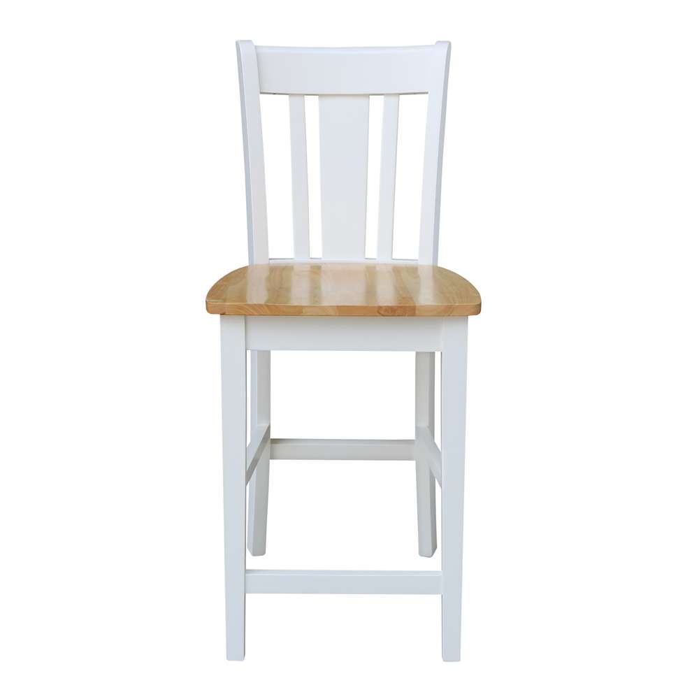 International Concepts - San Remo Counter Height Stool - 24inSH in White/Natural Finish - S02-102 veiw 6