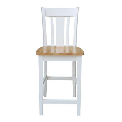 International Concepts - San Remo Counter Height Stool - 24inSH in White/Natural Finish - S02-102 veiw 6