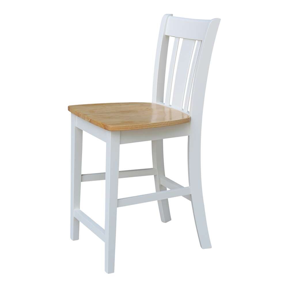 International Concepts - San Remo Counter Height Stool - 24inSH in White/Natural Finish - S02-102 veiw 7