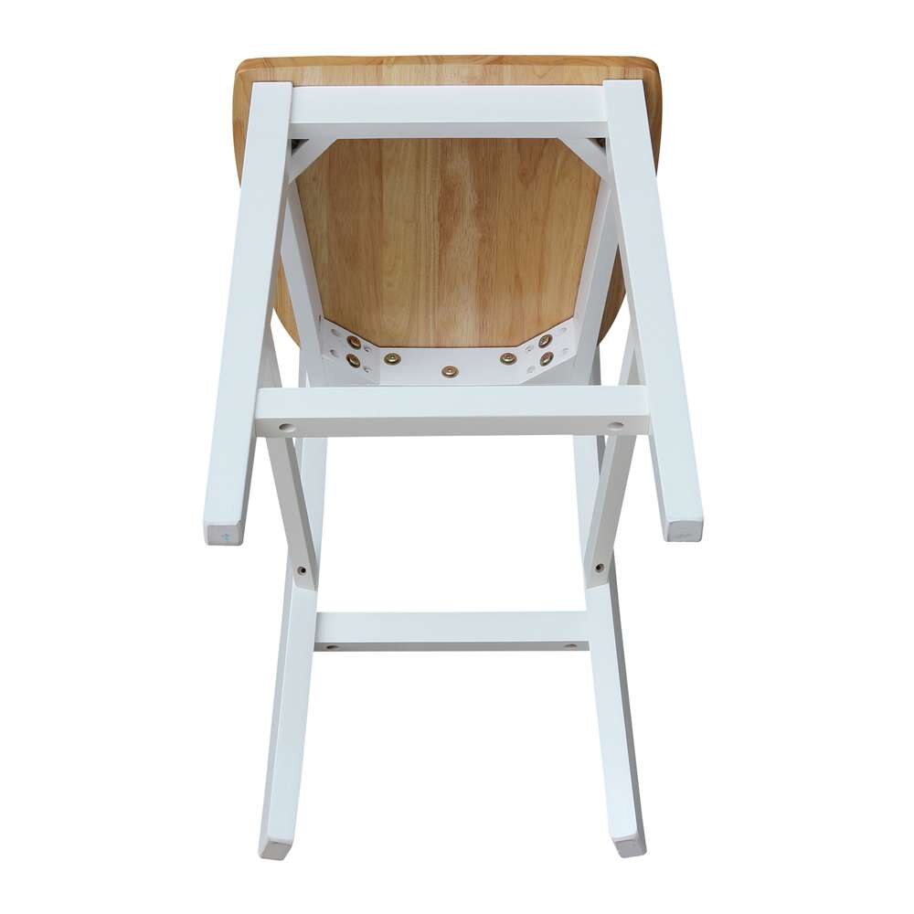 International Concepts - San Remo Counter Height Stool - 24inSH in White/Natural Finish - S02-102 veiw 8