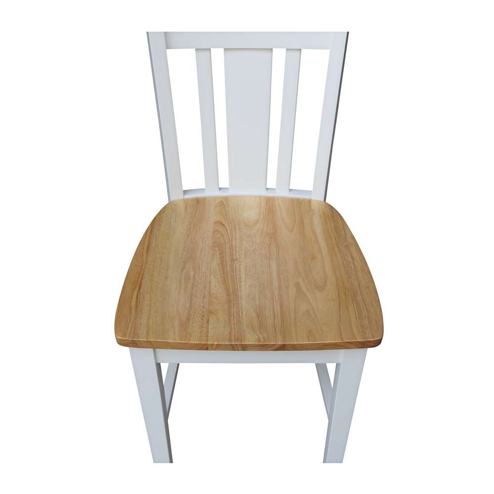 International Concepts - San Remo Counter Height Stool - 24inSH in White/Natural Finish - S02-102 veiw 9