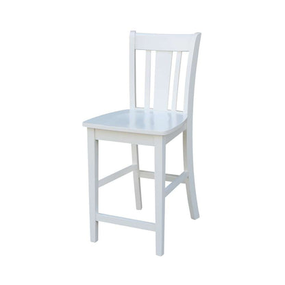 International Concepts - San Remo Counter Height Stool - 24inSH in White Finish - S08-102 veiw 1