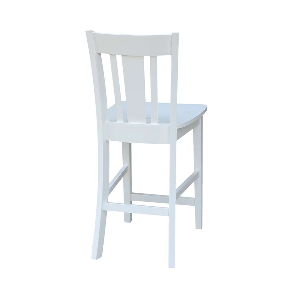 International Concepts - San Remo Counter Height Stool - 24inSH in White Finish - S08-102 veiw 2