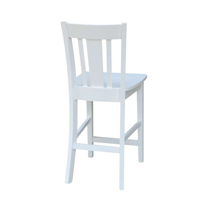 International Concepts - San Remo Counter Height Stool - 24inSH in White Finish - S08-102 veiw 2