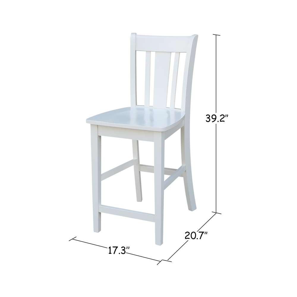International Concepts - San Remo Counter Height Stool - 24inSH in White Finish - S08-102 veiw 3