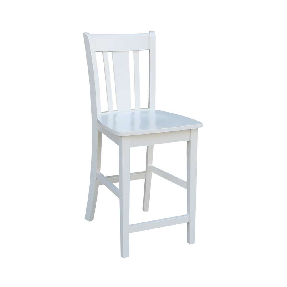 International Concepts - San Remo Counter Height Stool - 24inSH in White Finish - S08-102 veiw 4
