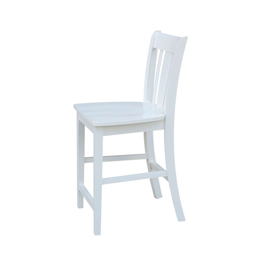 International Concepts - San Remo Counter Height Stool - 24inSH in White Finish - S08-102 veiw 6