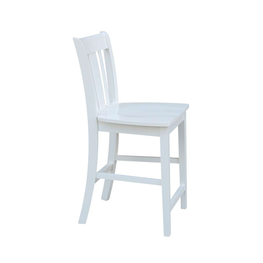International Concepts - San Remo Counter Height Stool - 24inSH in White Finish - S08-102 veiw 7