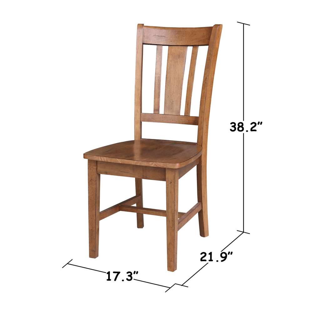 International Concepts - San Remo Splatback Chair in Distressed Oak Finish (Set of 2) - C42-10P veiw 3