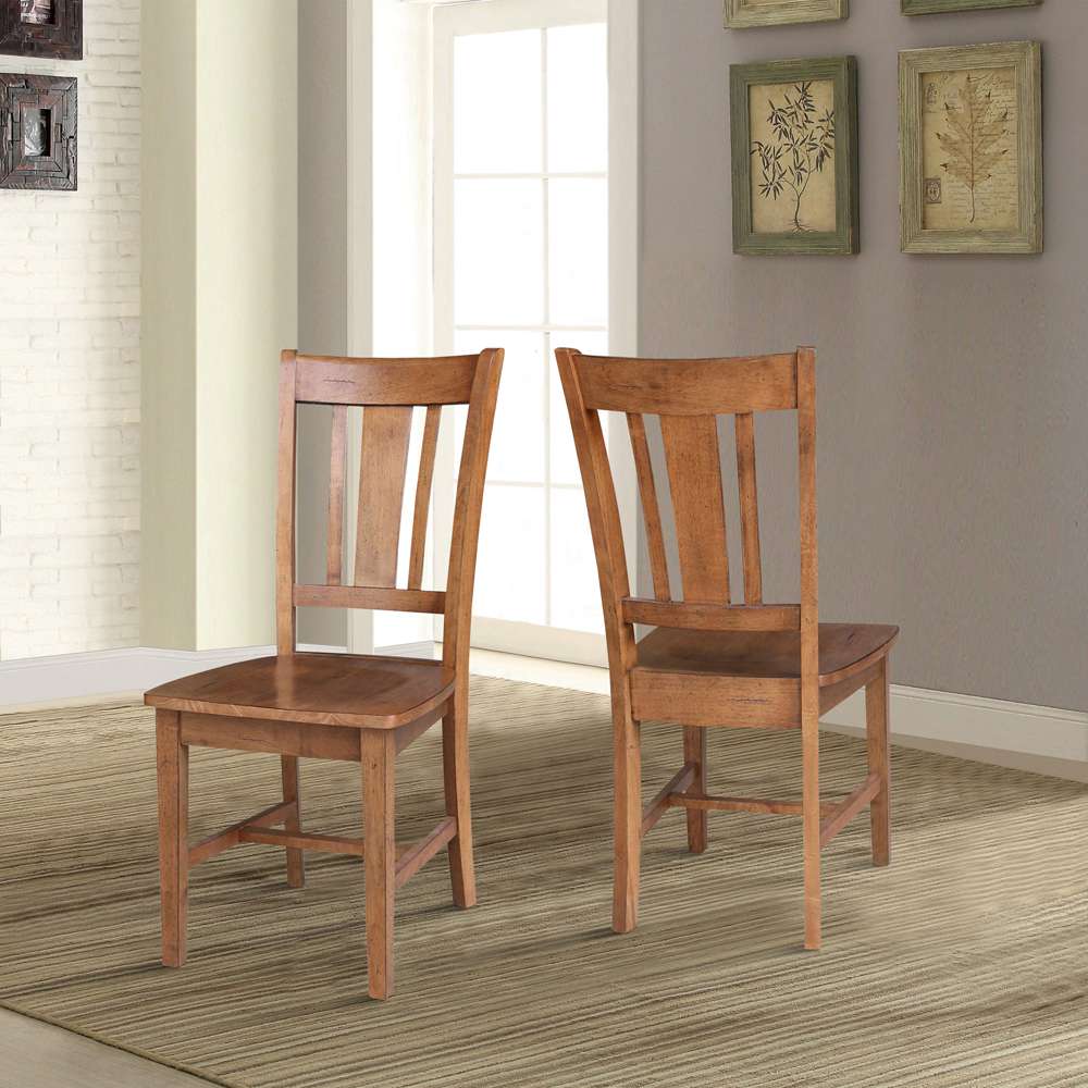 International Concepts - San Remo Splatback Chair in Distressed Oak Finish (Set of 2) - C42-10P veiw 7