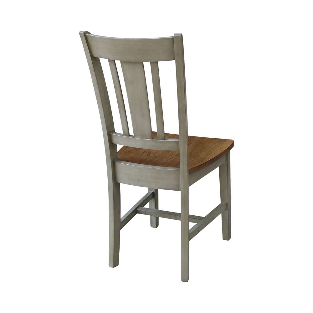 International Concepts - San Remo Splatback Chair in Hickory/Stone Finish (Set of 2) - C41-10P veiw 2