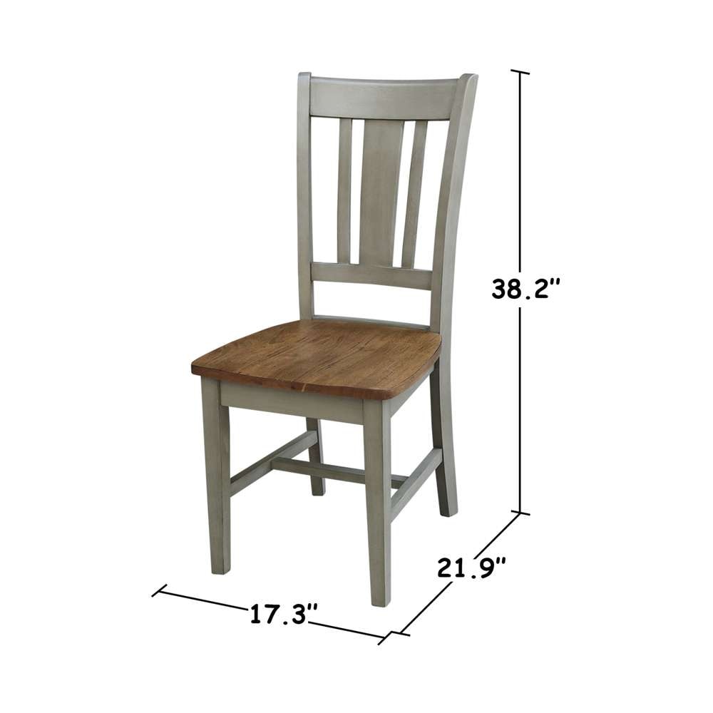 International Concepts - San Remo Splatback Chair in Hickory/Stone Finish (Set of 2) - C41-10P veiw 3