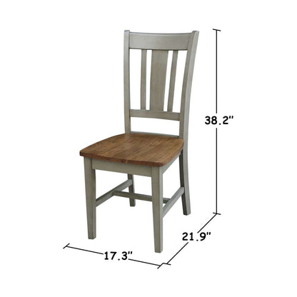 International Concepts - San Remo Splatback Chair in Hickory/Stone Finish (Set of 2) - C41-10P veiw 3