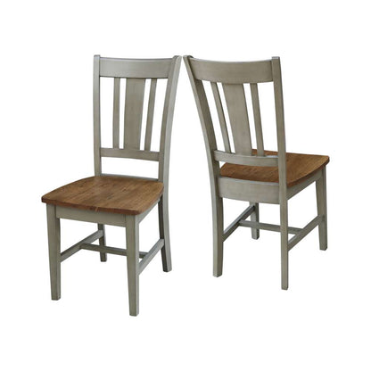 International Concepts - San Remo Splatback Chair in Hickory/Stone Finish (Set of 2) - C41-10P veiw 5