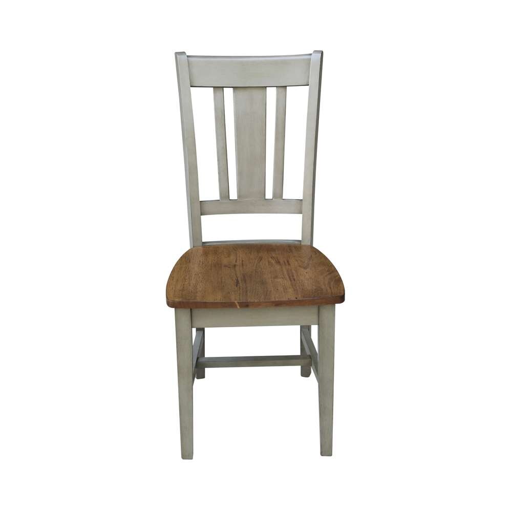 International Concepts - San Remo Splatback Chair in Hickory/Stone Finish (Set of 2) - C41-10P veiw 6