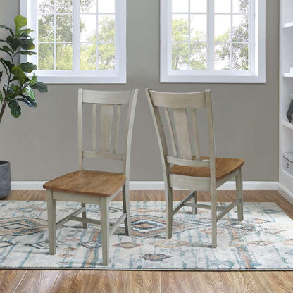 International Concepts - San Remo Splatback Chair in Hickory/Stone Finish (Set of 2) - C41-10P veiw 7