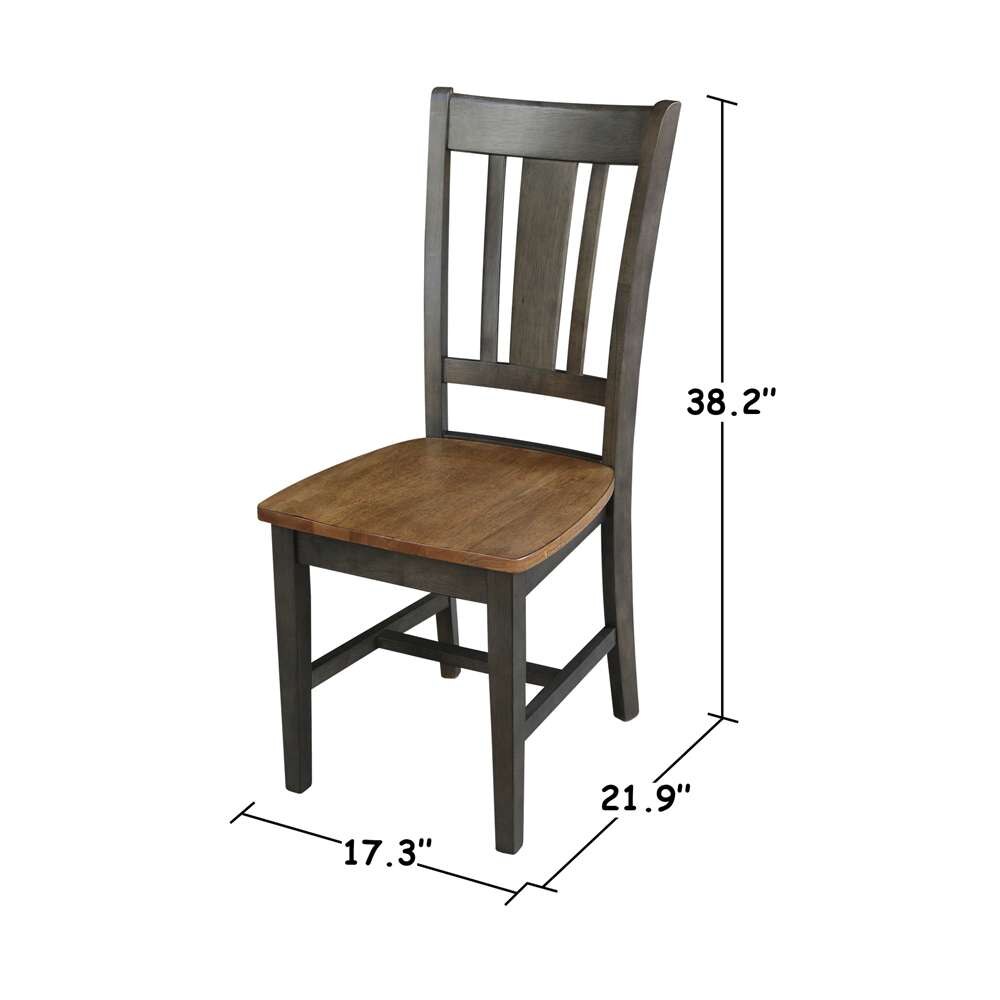 International Concepts - San Remo Splatback Chair in Hickory/Washed Coal Finish (Set of 2) - C45-10P veiw 3