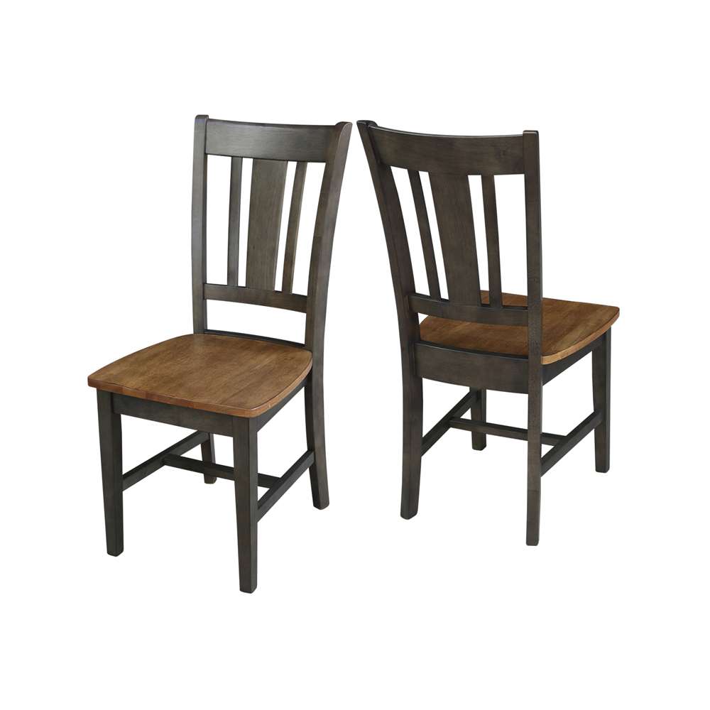 International Concepts - San Remo Splatback Chair in Hickory/Washed Coal Finish (Set of 2) - C45-10P veiw 5