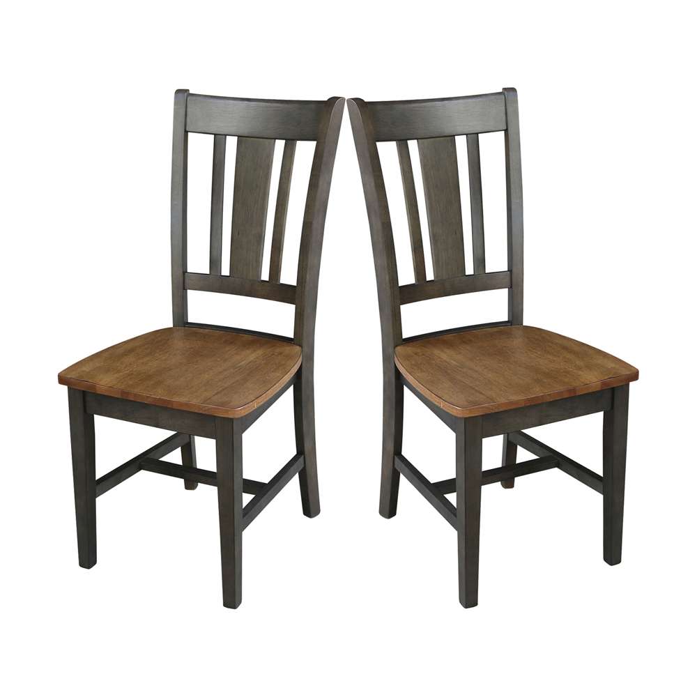 International Concepts - San Remo Splatback Chair in Hickory/Washed Coal Finish (Set of 2) - C45-10P veiw 8