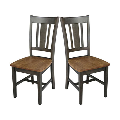 International Concepts - San Remo Splatback Chair in Hickory/Washed Coal Finish (Set of 2) - C45-10P veiw 8