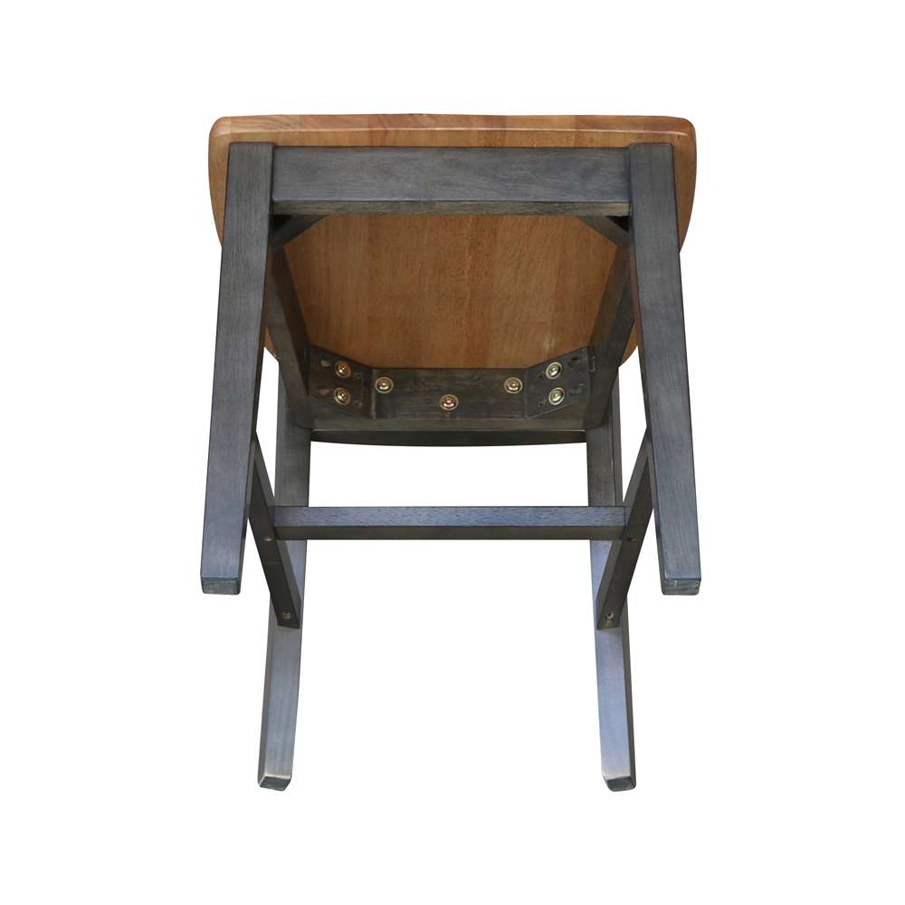 International Concepts - San Remo Splatback Chair in Hickory/Washed Coal Finish (Set of 2) - C45-10P veiw 9