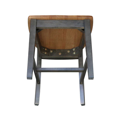 International Concepts - San Remo Splatback Chair in Hickory/Washed Coal Finish (Set of 2) - C45-10P veiw 9