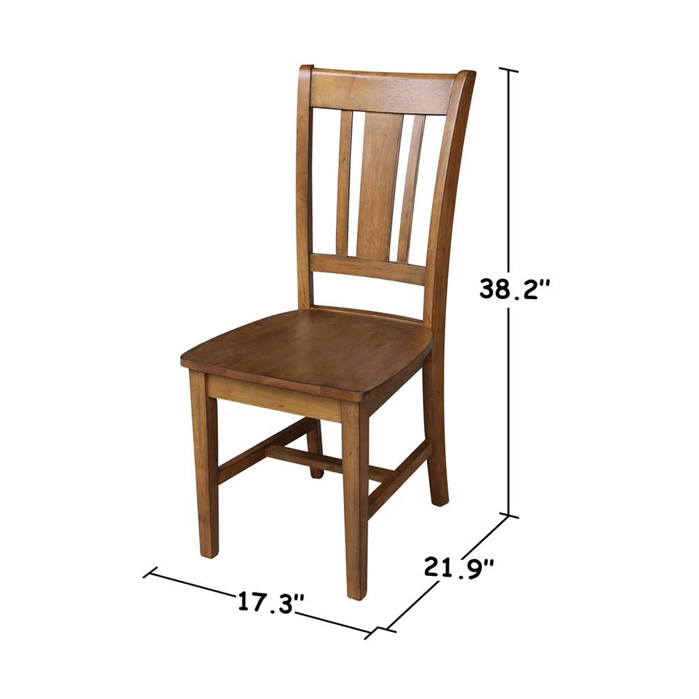 International Concepts - San Remo Splatback Chair in Pecan Finish (Set of 2) - C59-10P veiw 3