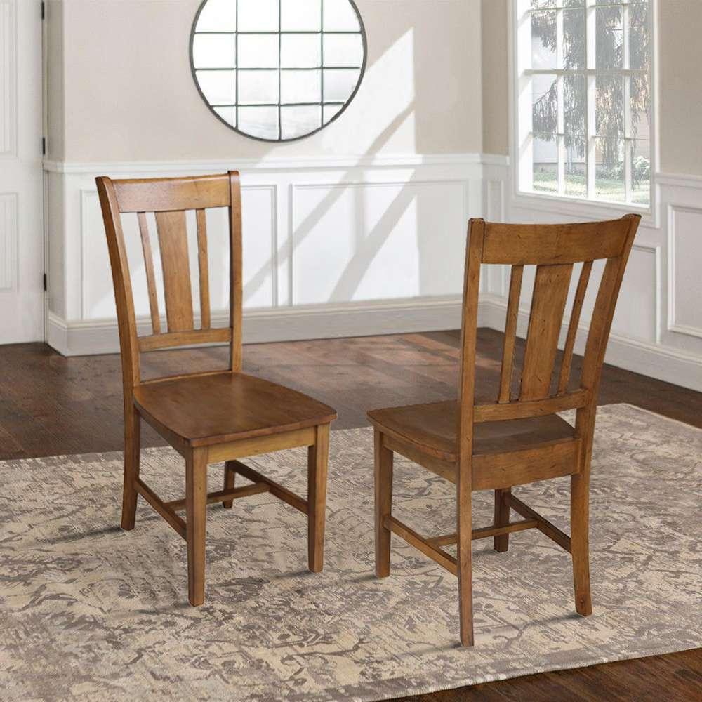 International Concepts - San Remo Splatback Chair in Pecan Finish (Set of 2) - C59-10P veiw 7