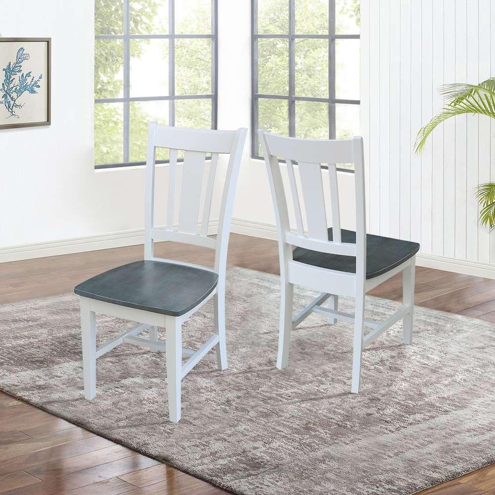 International Concepts - San Remo Splatback Chair in White/Heather Gray Finish (Set of 2) - C05-10P veiw 7