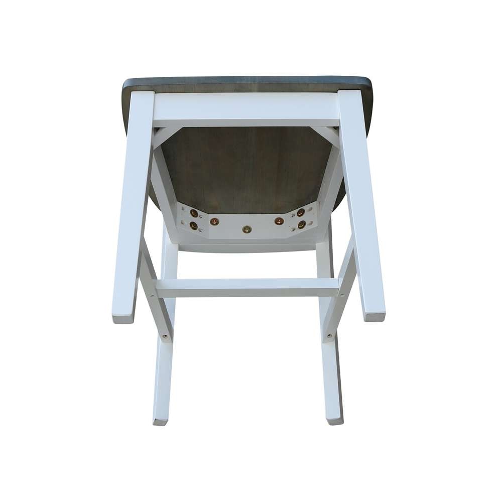 International Concepts - San Remo Splatback Chair in White/Heather Gray Finish (Set of 2) - C05-10P veiw 9